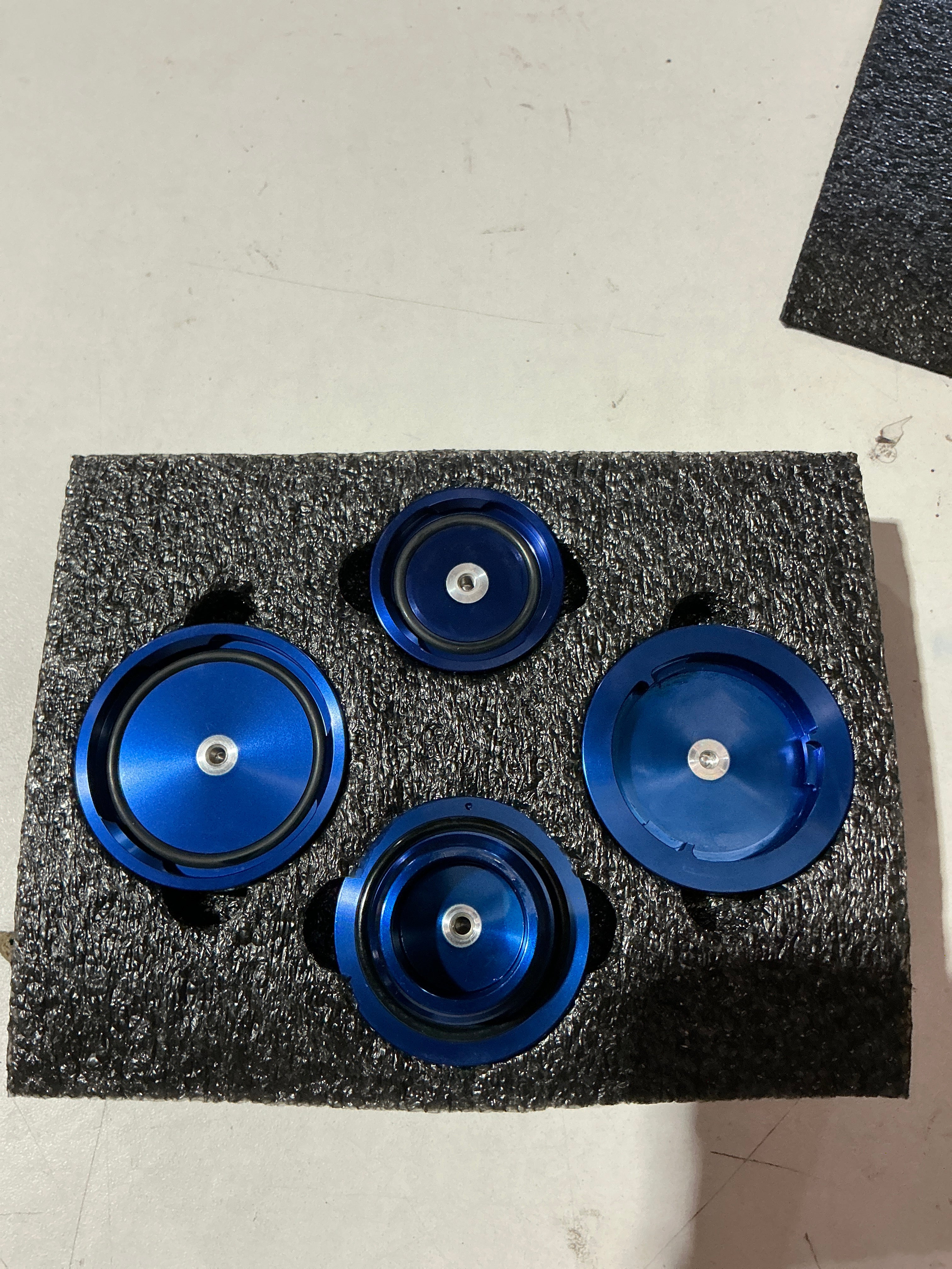 [OPEN BOX] Noble Billet Fluid Reservoir Cap Set (Blue) - 2015-2026 Subaru WRX / STI - 2022-2026 BRZ / GR86