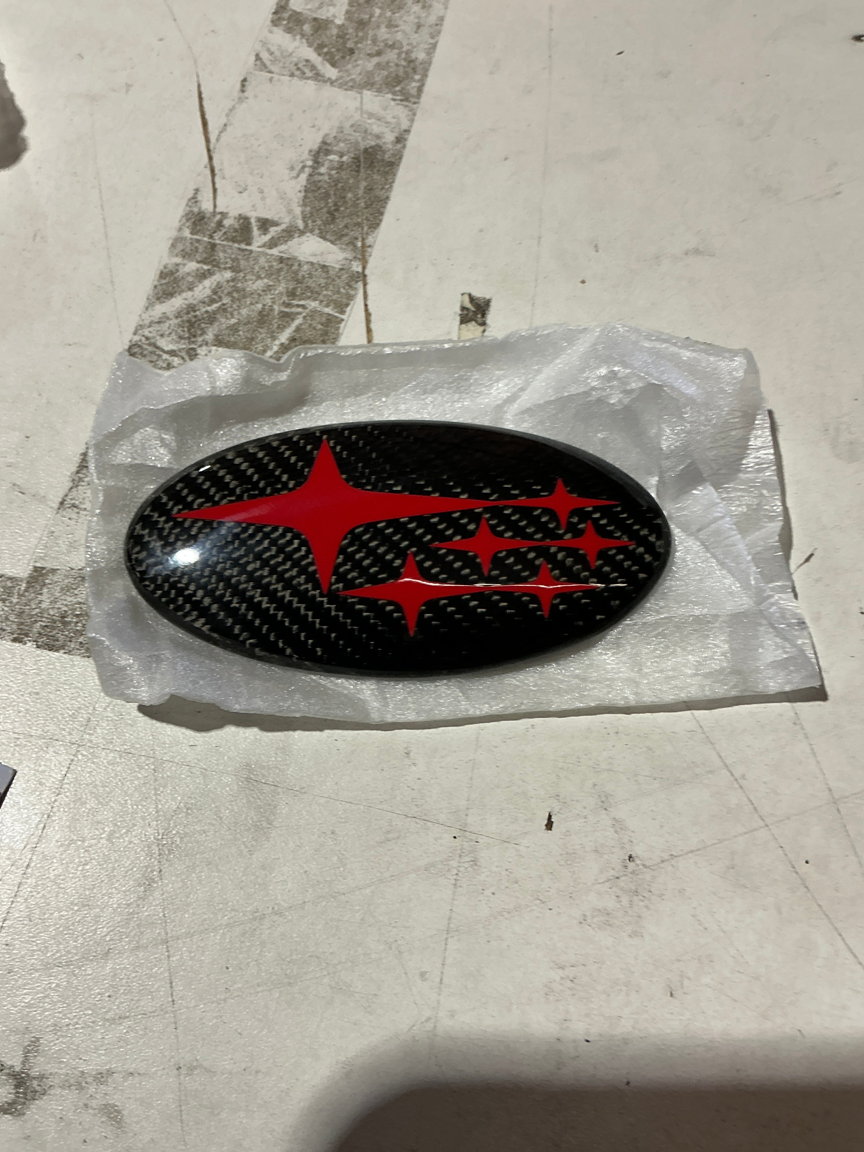 [OPEN BOX] Noble Frameless Front and Rear Emblems Carbon Fiber - 2022-2026 Subaru WRX - Red