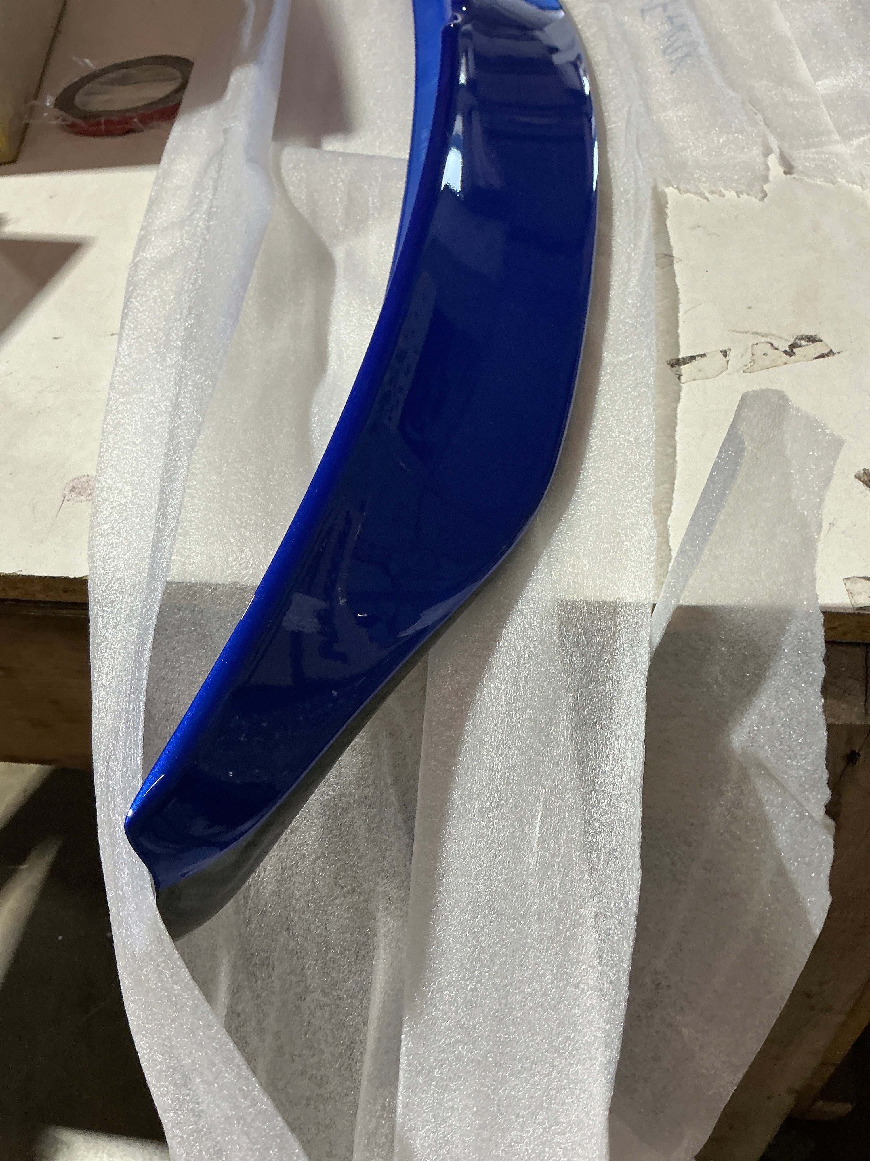 [OPEN BOX] OLM Paint Matched Duckbill Spoiler w Carbon Fiber Center Line World Rally Blue WRX / STI 2015-2021 | A.70188.1-K7X
