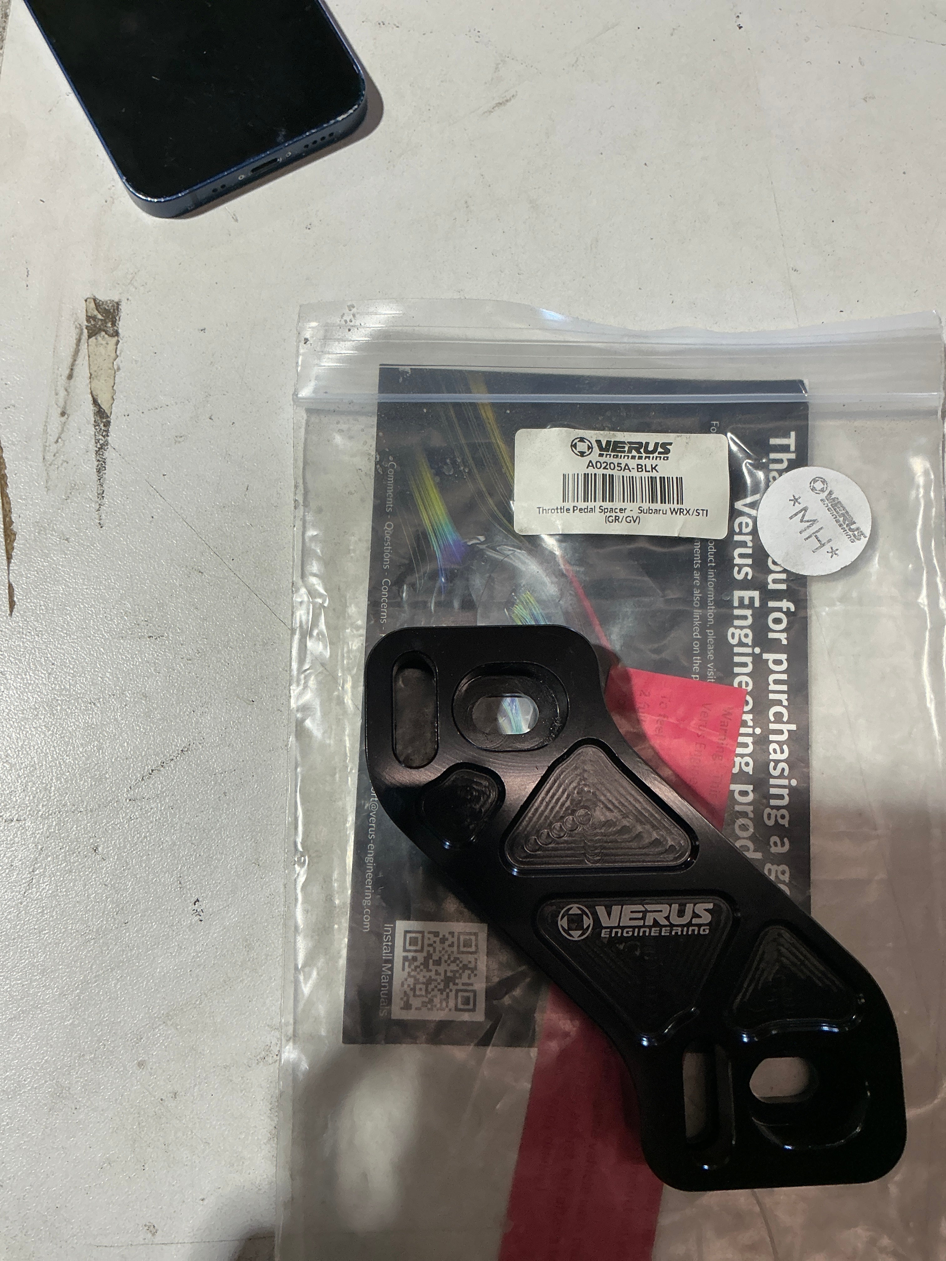 [OPEN BOX] Verus Engineering Throttle Pedal Spacer Black 08-14 WRX / STI | A0205A-BLK - Default Title