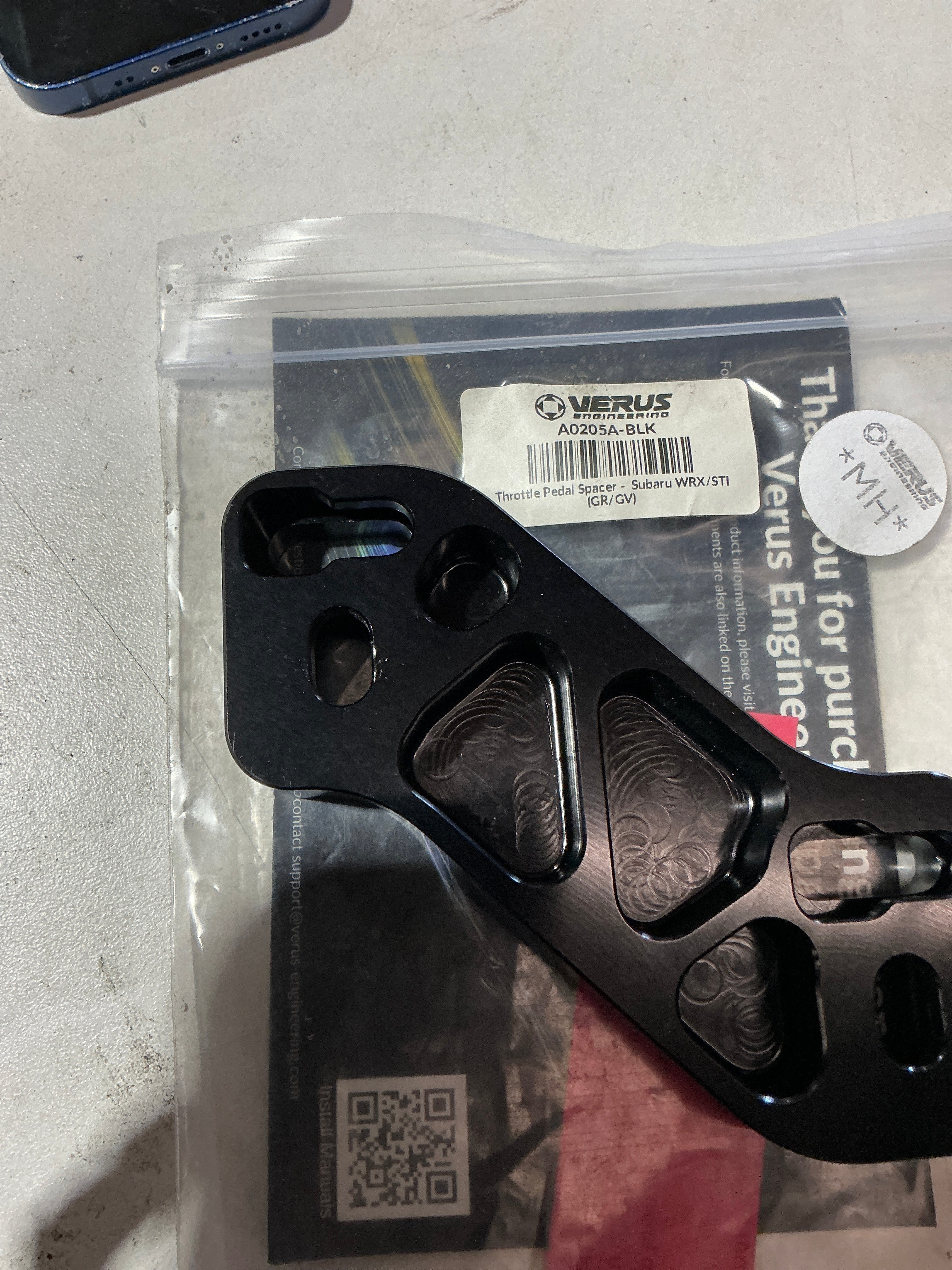 [OPEN BOX] Verus Engineering Throttle Pedal Spacer Black 08-14 WRX / STI | A0205A-BLK - Default Title