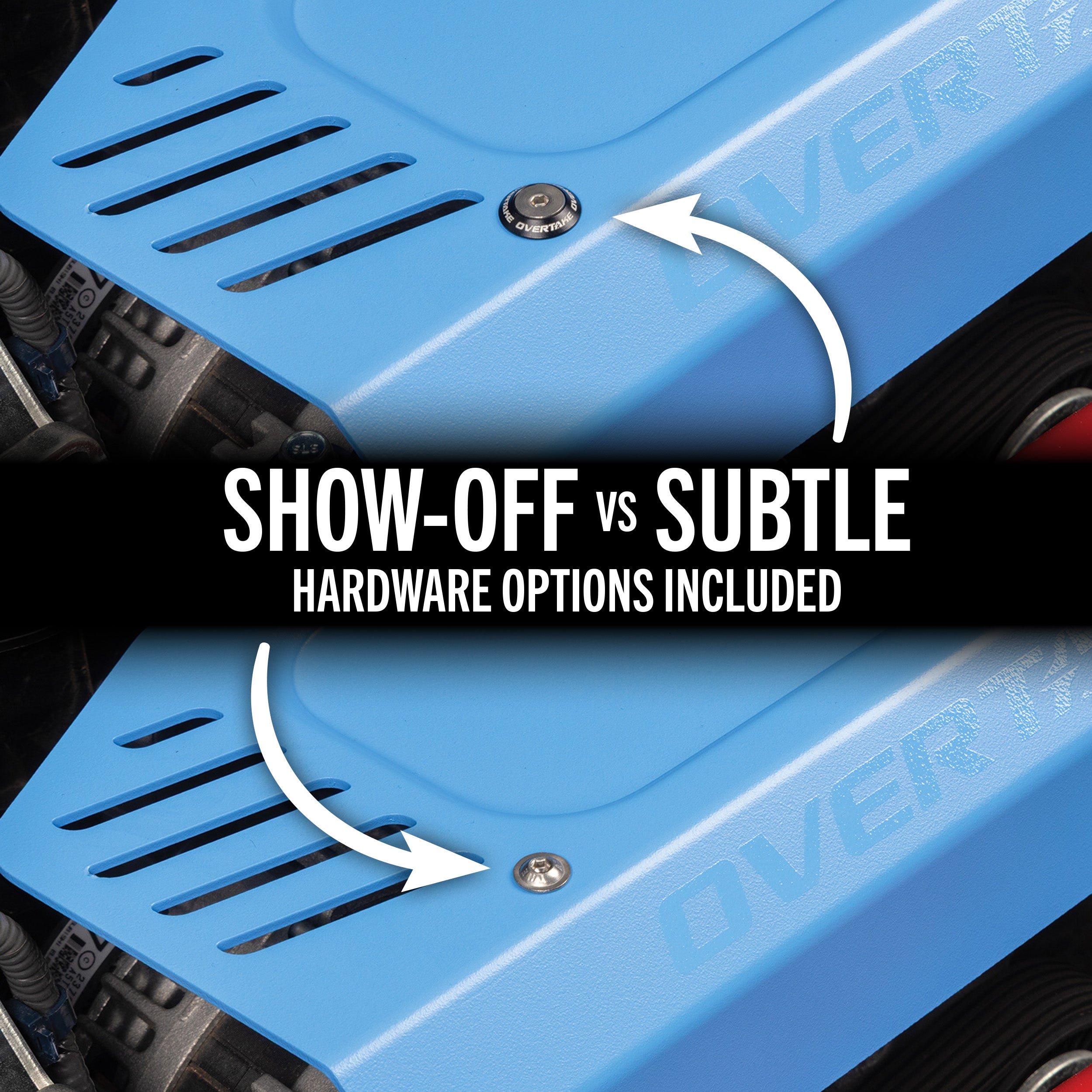 OVERTAKE Pulley Cover - OVERTAKE Blue - Subaru 2022-2027 WRX | A11137BLU