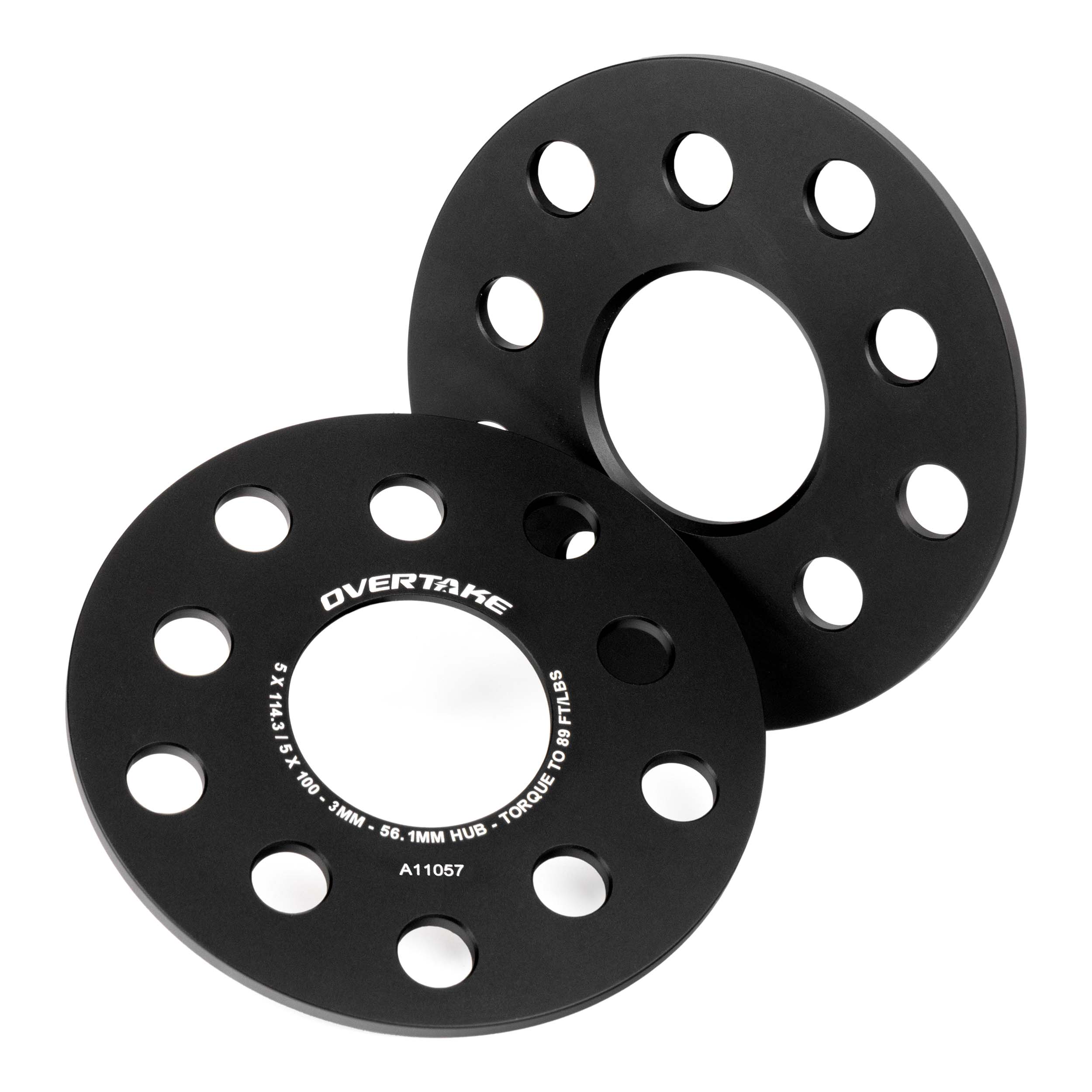 OVERTAKE Wheel Spacers Pair 3mm 5x114.3 / 5x100 Subaru 2002-2026 WRX / 2004-2021 STI | A11059