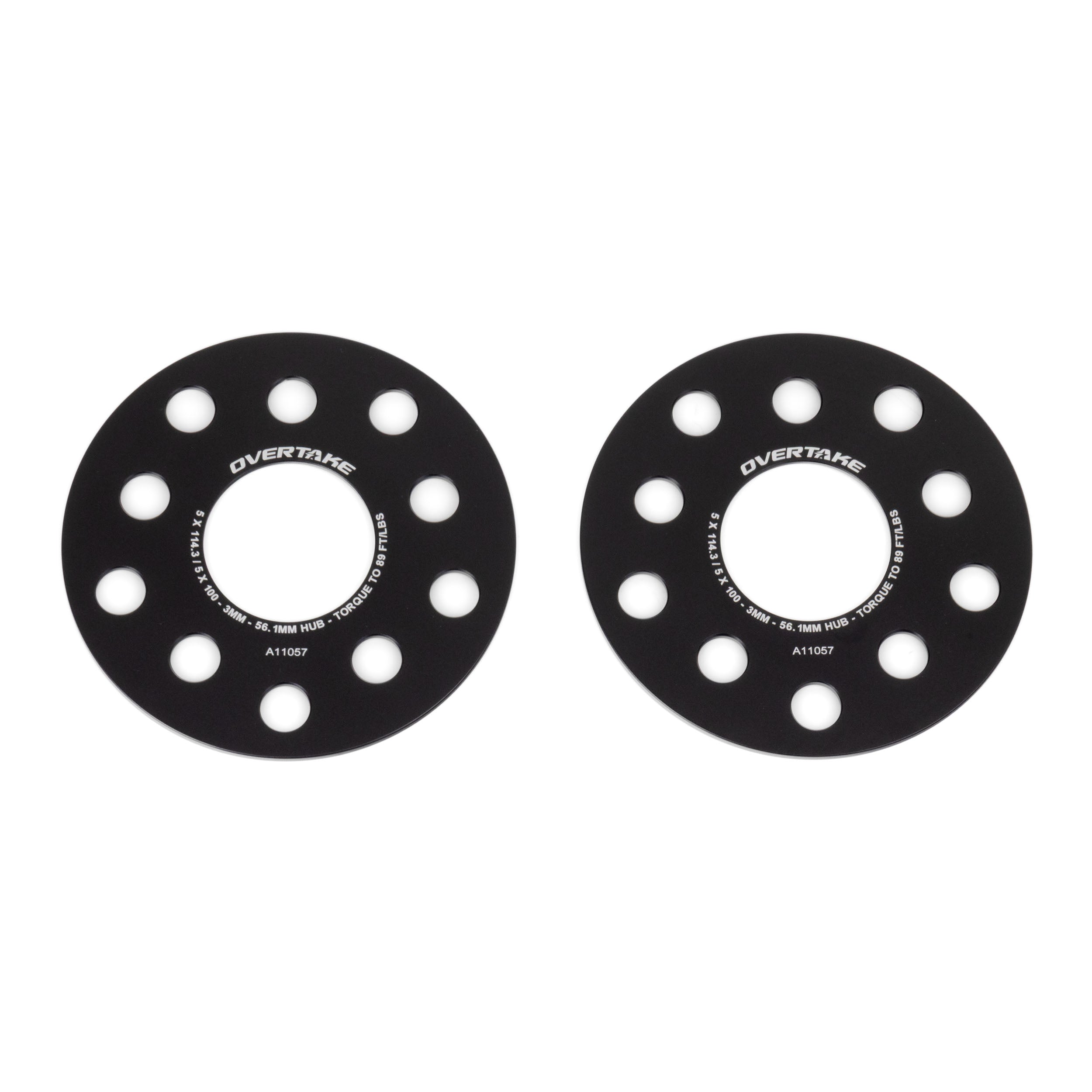 OVERTAKE Wheel Spacers Pair 3mm 5x114.3 / 5x100 Subaru 2002-2026 WRX / 2004-2021 STI | A11059