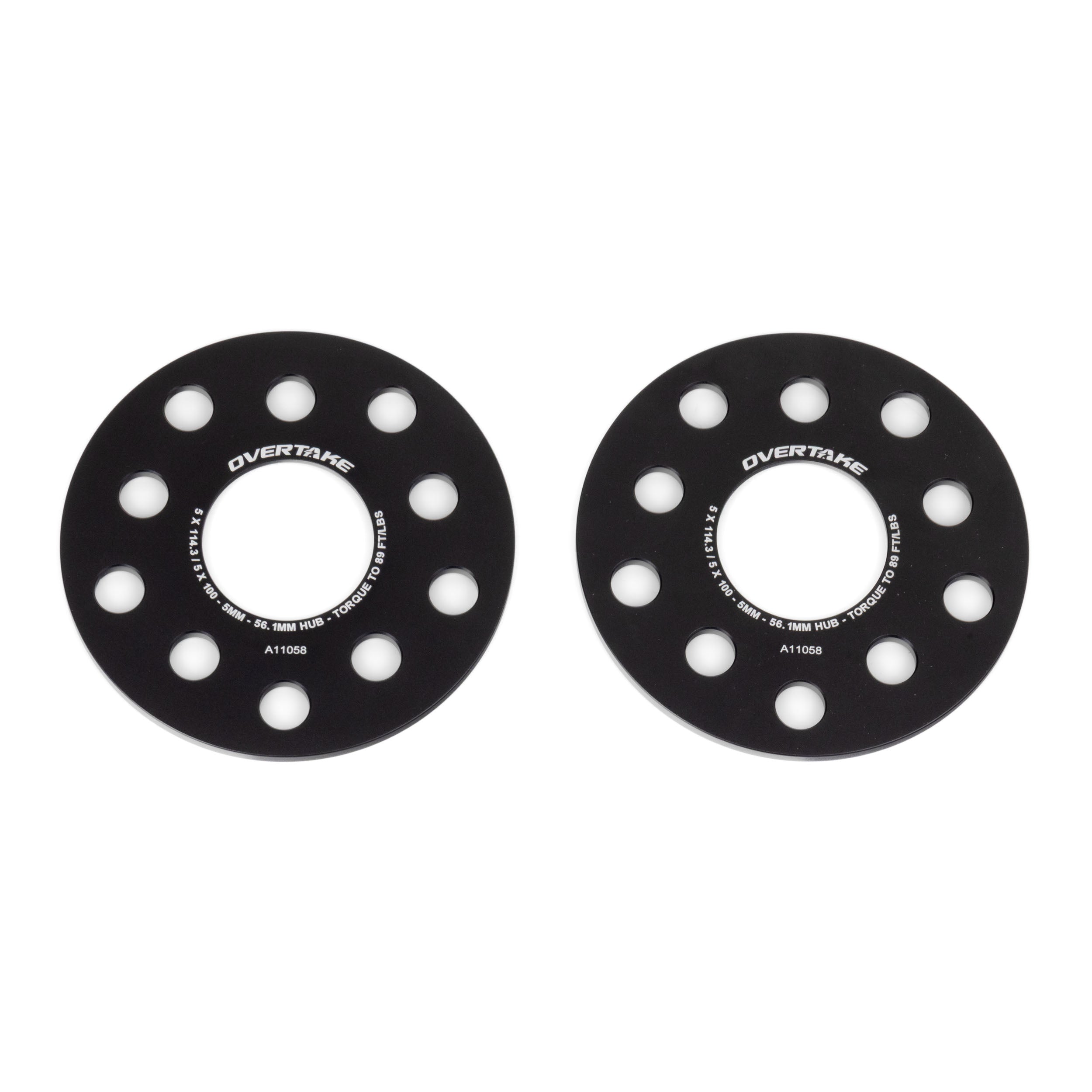 OVERTAKE Wheel Spacers Pair 5mm 5x114.3 / 5x100 Subaru 2002-2026 WRX / 2004-2021 STI | A11060