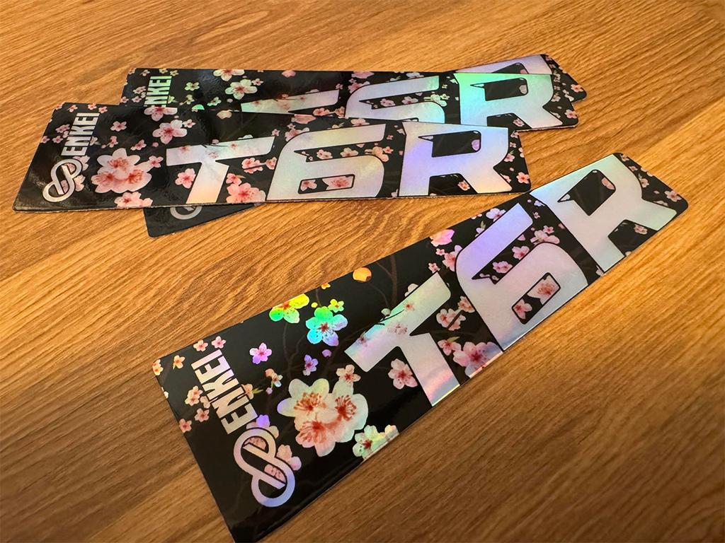 Overnight Crew Enkei T6R Spoke Sticker (4 PCS) - Cherry Blossom Black