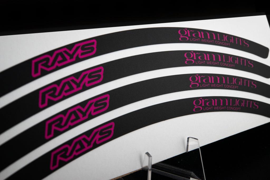 Overnight Crew Gram Lights 57DR/CR Rim Stickers 17"+ (4 PCS) - Black/Magenta