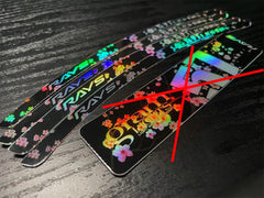 Overnight Crew Gram Lights 57DR/CR Rim Stickers 17"+ (4 PCS) - Cherry Blossom/Black (Holographic)