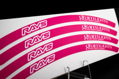 Overnight Crew Gram Lights 57DR/CR Rim Stickers 17"+ (4 PCS) - Raspberry/White
