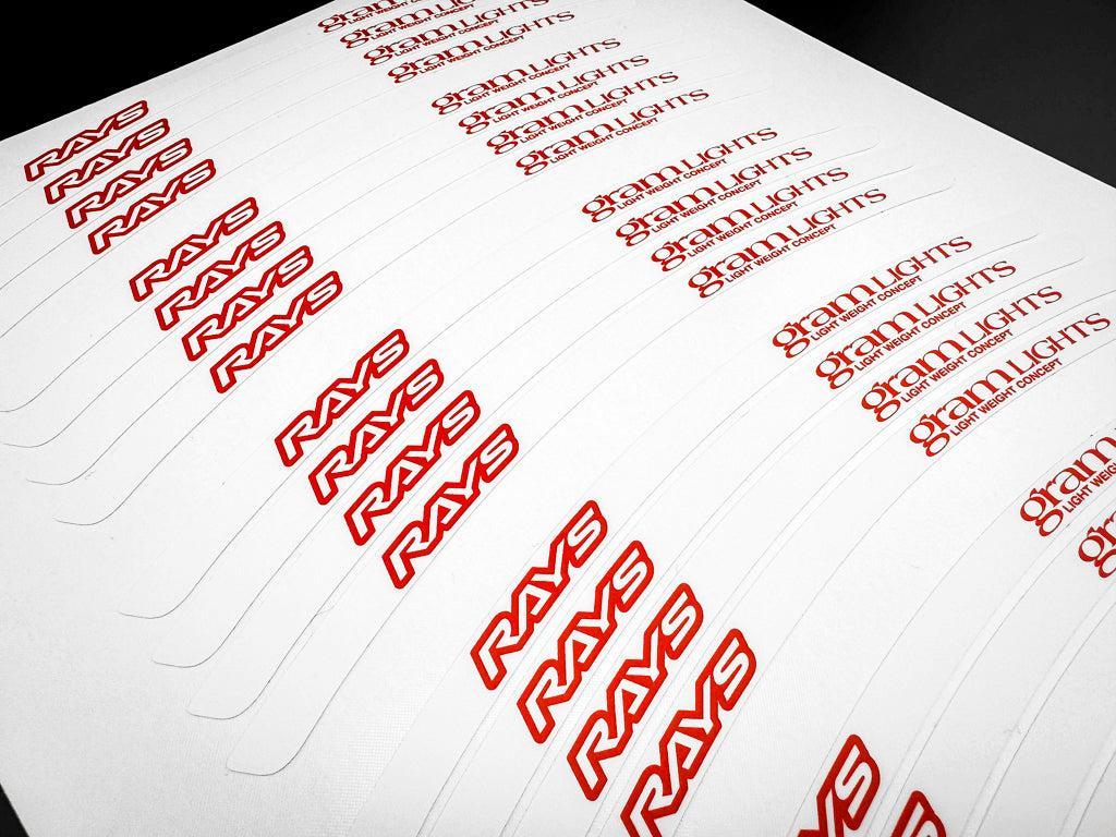 Overnight Crew Gram Lights 57DR/CR Rim Stickers 17"+ (4 PCS) - White/Rosso Corsa