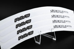 Overnight Crew Gram Lights 57DR/CR Rim Stickers 17"+ (4 PCS) – White/Silver