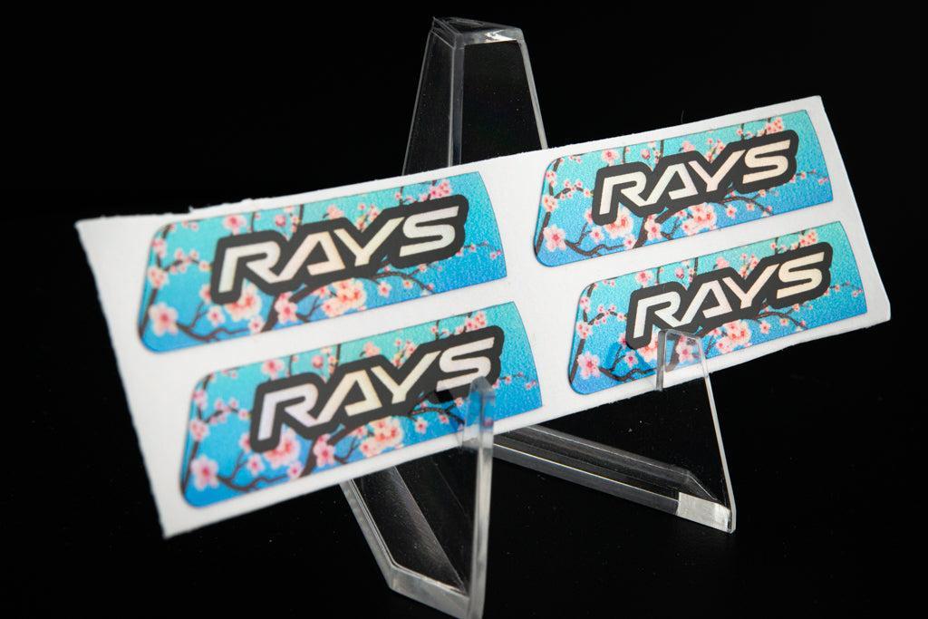 Overnight Crew Gram Lights Center Cap Sticker (4 PCS) - Cherry Blossom/Blue (Holographic)