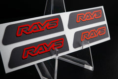 Overnight Crew Gram Lights Center Cap Sticker (4 PCS) - Dark Grey/Vermilion