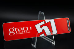 Overnight.Crew Rays Gram Lights 57DR/57CR Spoke Stickers (4 PCS) - Rosso Corsa/White