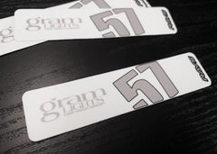 Overnight.Crew Rays Gram Lights 57DR/57CR Spoke Stickers (4 PCS) - White/Silver