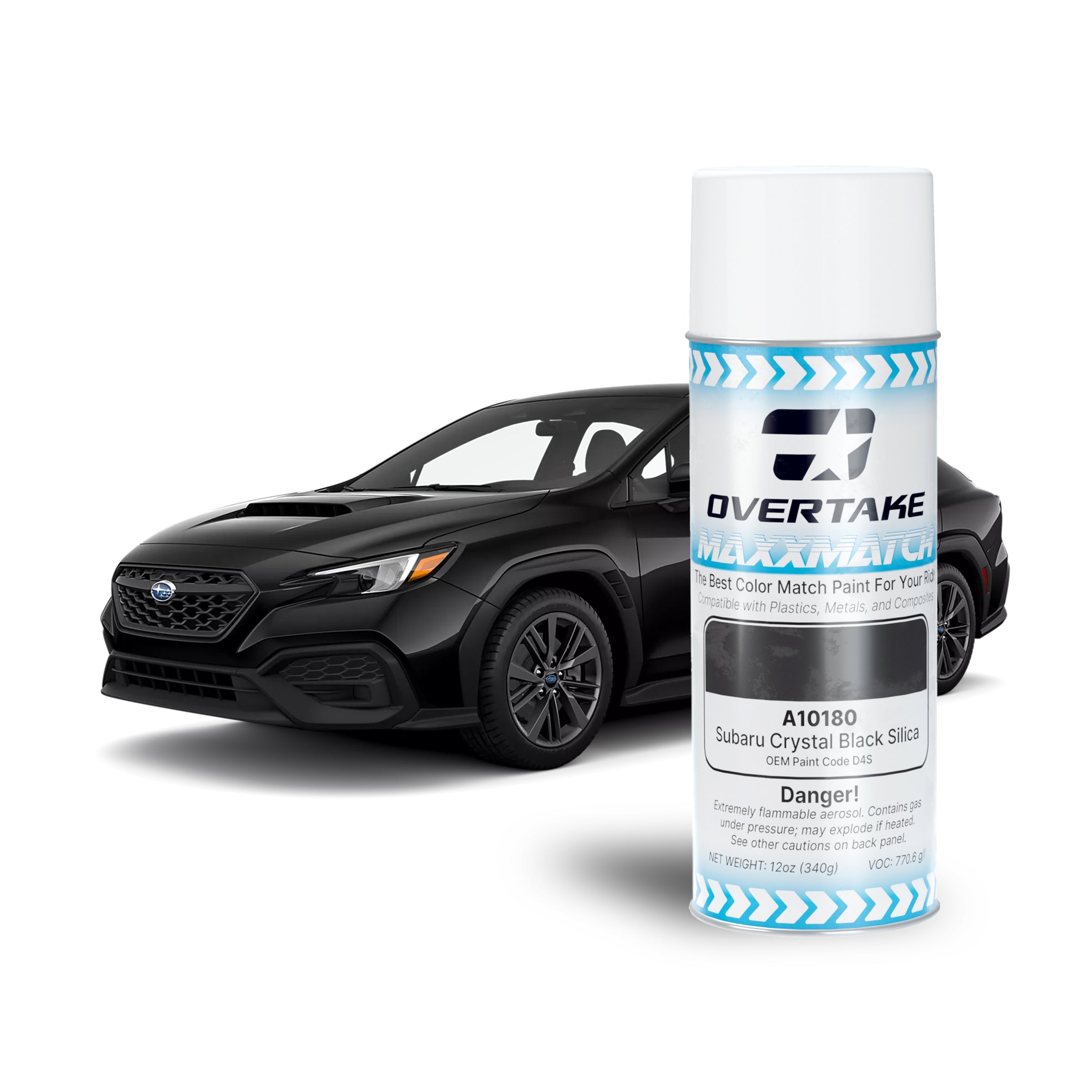 Overtake MaxxMatch Paint Subaru Crystal Black Silica Pearl D4S 12oz. Can | A10180