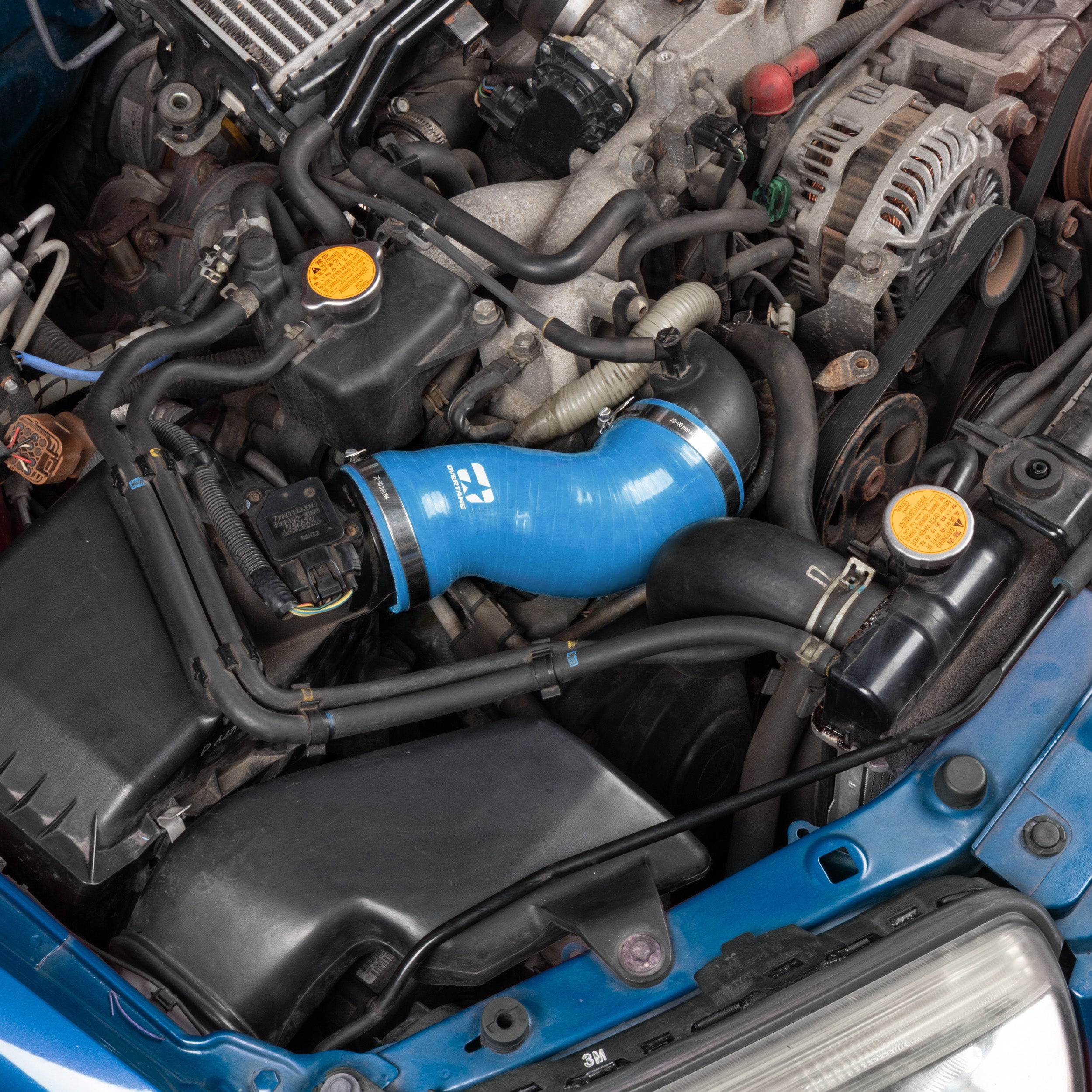 Overtake Silicone Post MAF Hose Kit Blue Subaru WRX 02-07 / STI 04-07 / Forester XT 04-08 | A10585BLU
