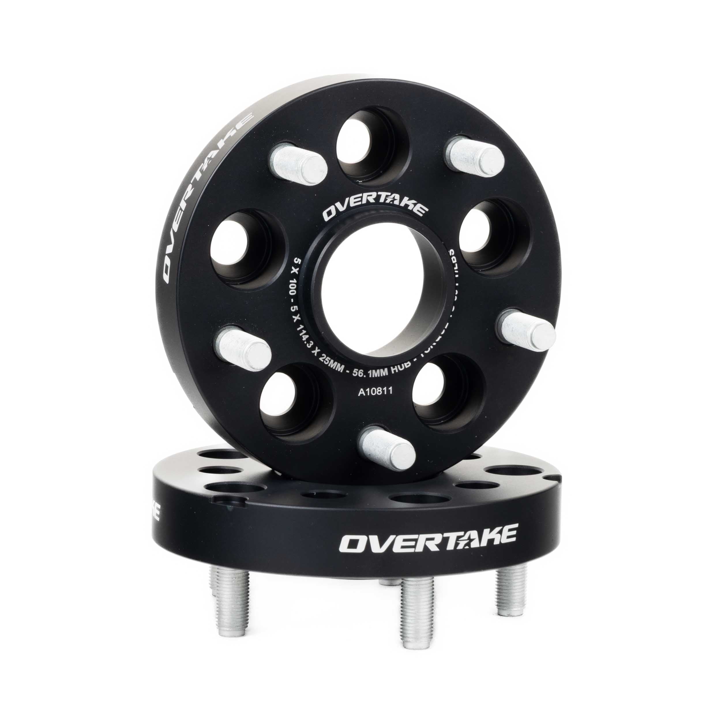 Overtake Wheel Spacer Adapters - Pair - 25mm 5x100 to 5x114.3 - Subaru 2002-2014 WRX / 2004 STI / 2013-2026 BRZ/GR86 | A10811