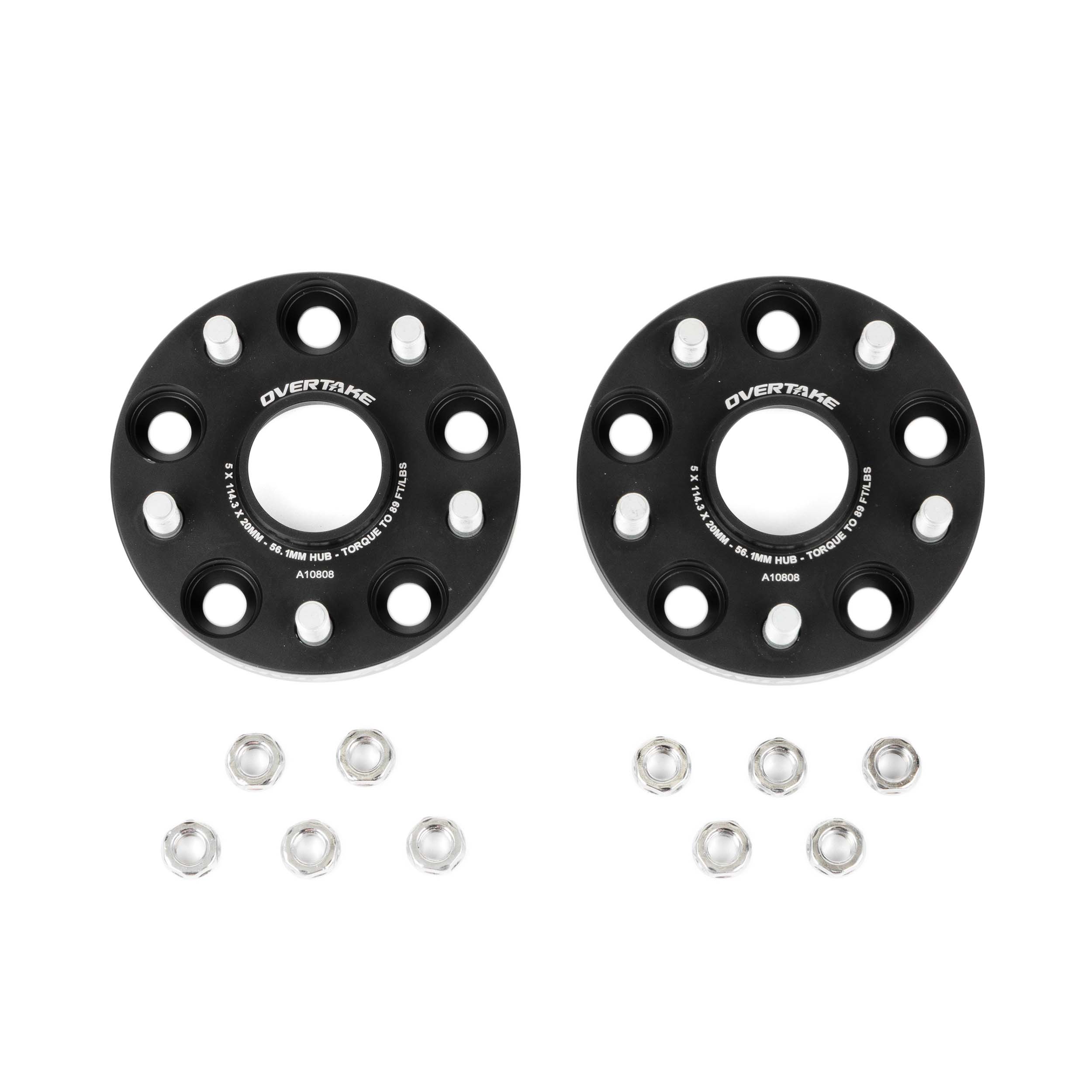 Overtake Wheel Spacers - Pair - 20mm 5x114.3 - Subaru 2015-2026 WRX / 2005-2021 STI | A10808