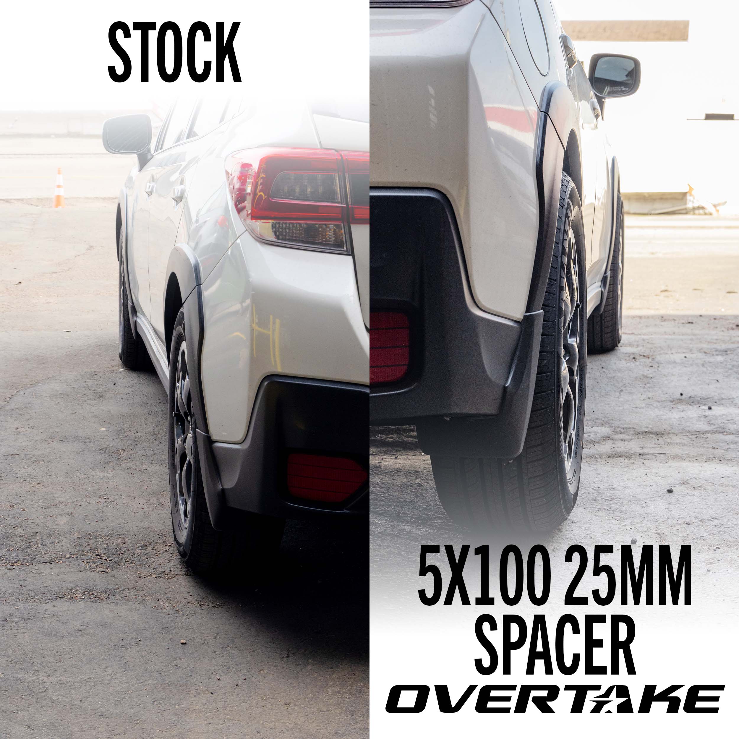 Overtake Wheel Spacers - Pair - 25mm 5x100 - Subaru 2002-2014 WRX / 2004 STI / 2013-2026 BRZ/GR86 | A10807