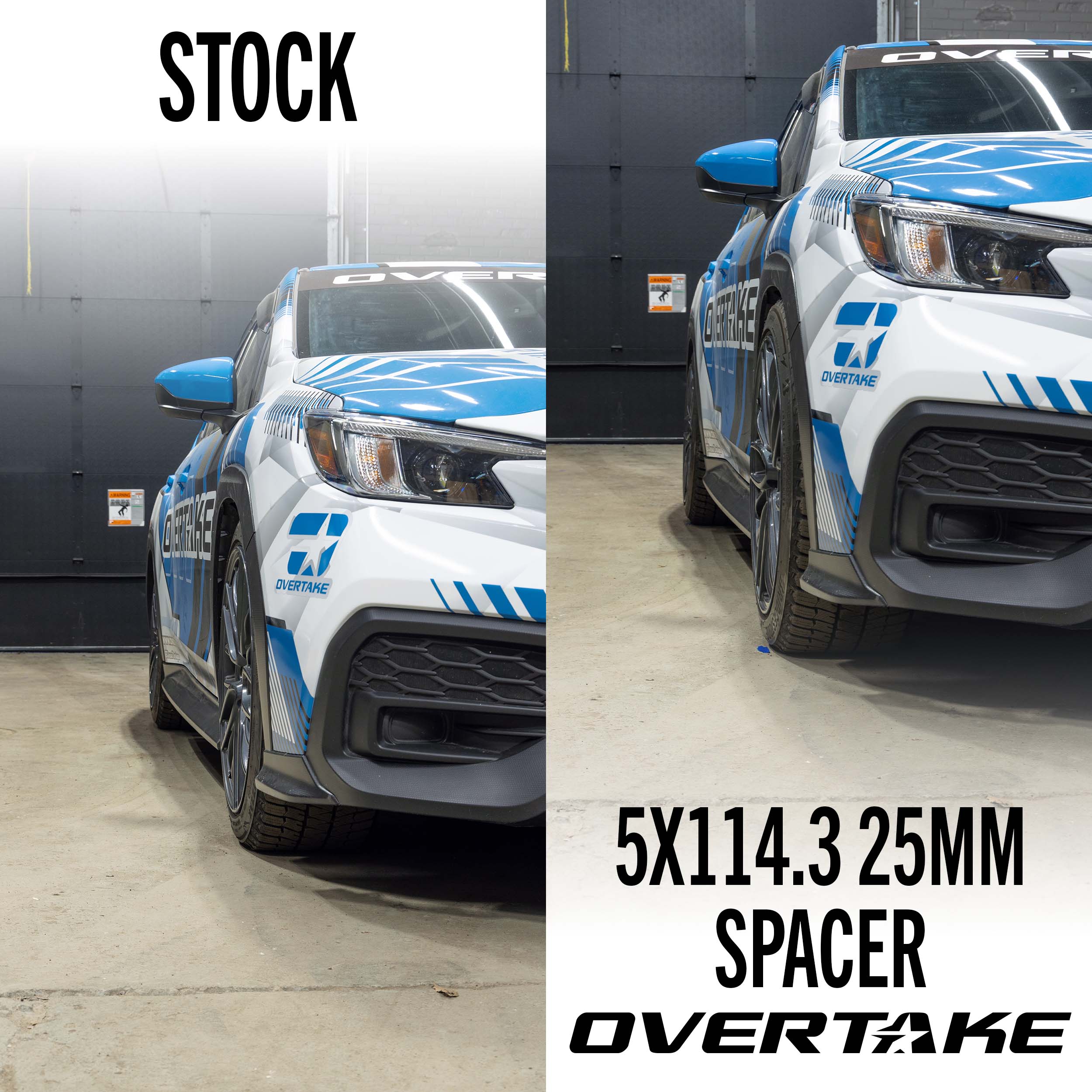 Overtake Wheel Spacers - Pair - 25mm 5x114.3 - Subaru 2015-2026 WRX / 2005-2021 STI | A10809