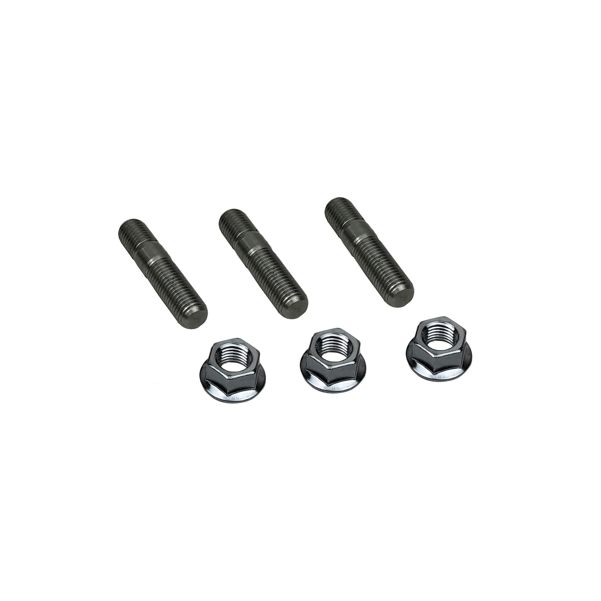 P2M Stainless Exhaust Double Head Stud Nut Set M10X1.25 : 3Pcs Set
