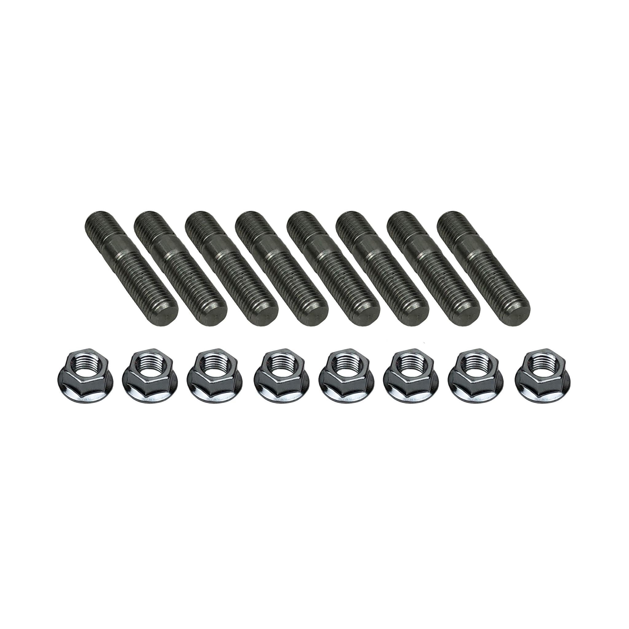 P2M Stainless Exhaust Manifold Double Head Stud Nut Set M10X1.25 : 4 Cyl Set