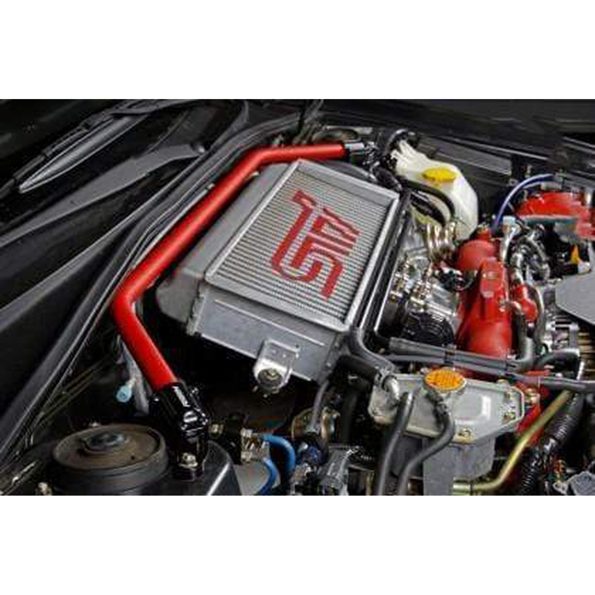 Perrin Front Strut Bar Wrinkle Red WRX / STI 02-07/ Forester XT 04-08 | PSP-SUS-052RD