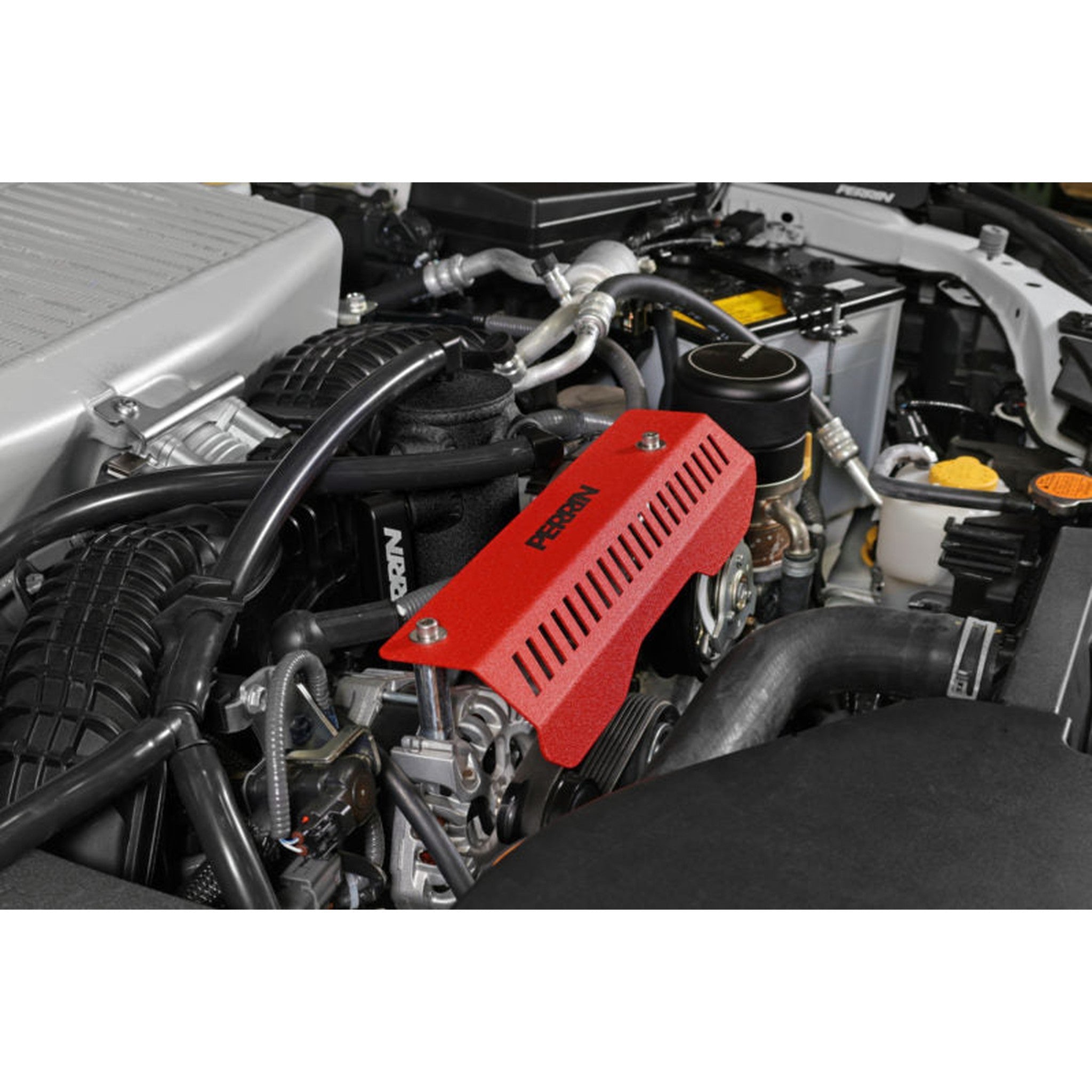 Perrin Pulley Cover Short Version Subaru WRX 2022-2026 - Red | PSP-ENG-154RD