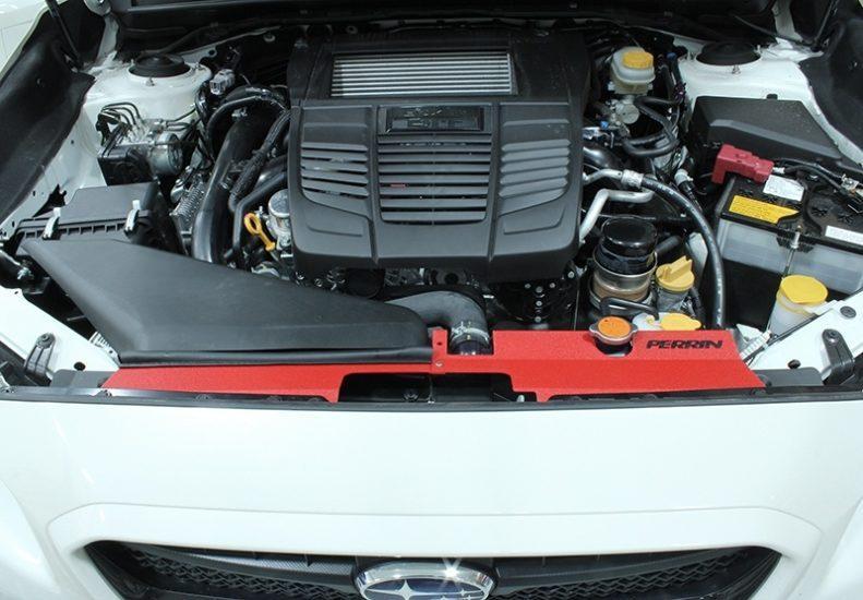 Perrin Radiator Shroud Subaru WRX 2015-2021 / STI 2015-2021 for OEM Intake Scoop Red | PSP-ENG-512-4RD