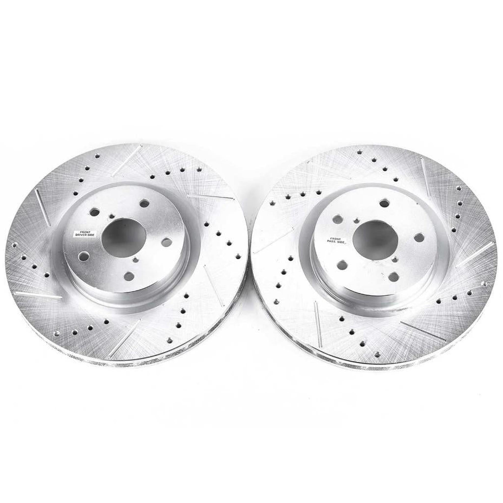 Power Stop Front Evolution Drilled & Slotted Rotors Pair Subaru STI 2005-2017 | JBR1117XPR