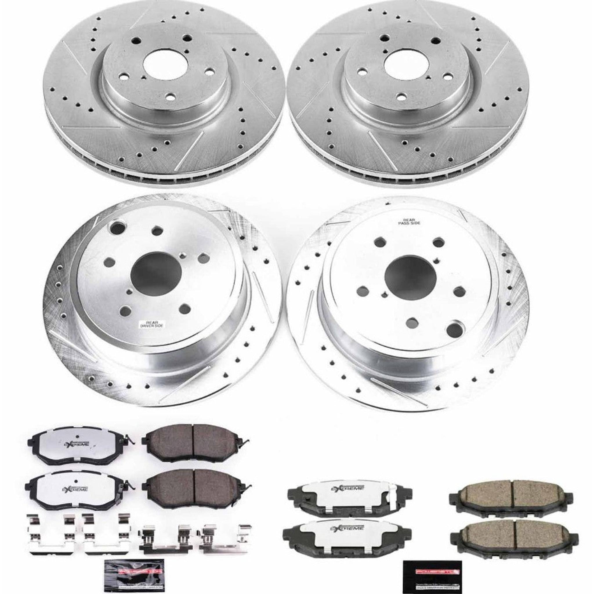 Power Stop Front & Rear Z26 Street Warrior Brake Kit Subaru WRX w/o Eyesight 2015-2021 | K6932-26