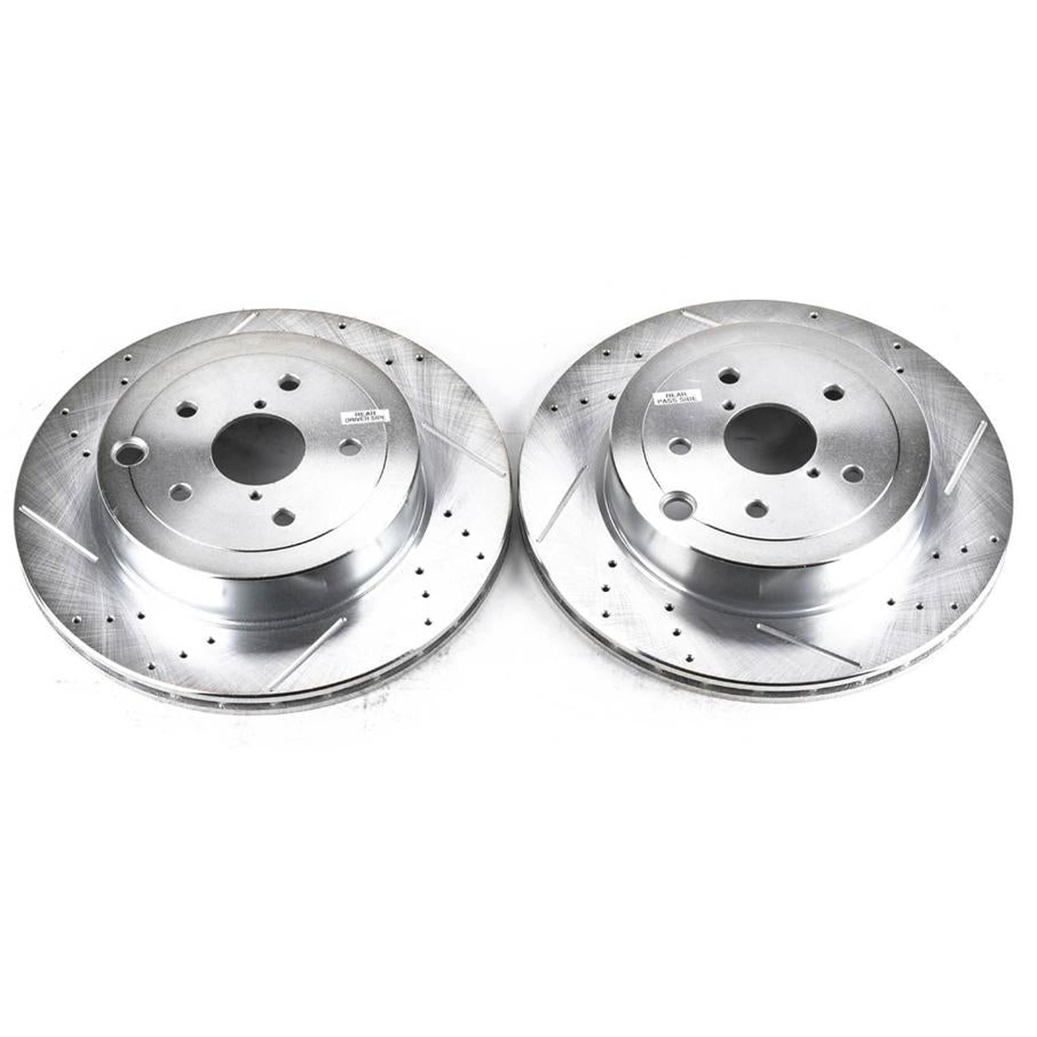 Power Stop Rear Evolution Drilled & Slotted Rotors Pair Subaru STI 2008-2017 | JBR1366XPR