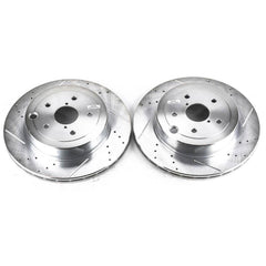 Power Stop Rear Evolution Drilled & Slotted Rotors Pair Subaru STI 2008-2017 | JBR1366XPR