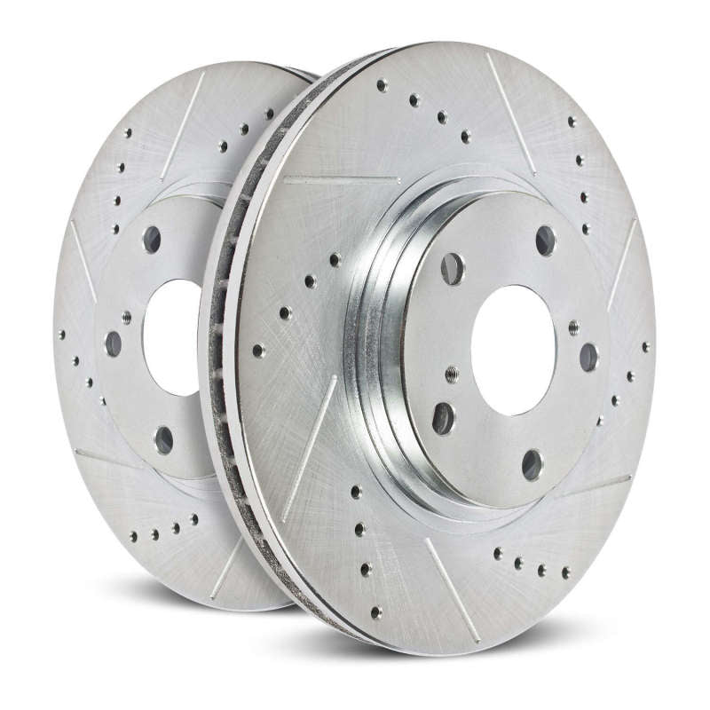 Power Stop Rear Evolution Drilled & Slotted Rotors Pair Subaru WRX 2016-2026 | JBR1718XPR