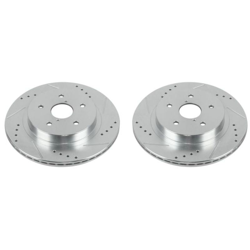 Power Stop Rear Evolution Drilled & Slotted Rotors Pair Subaru WRX 2016-2026 | JBR1718XPR