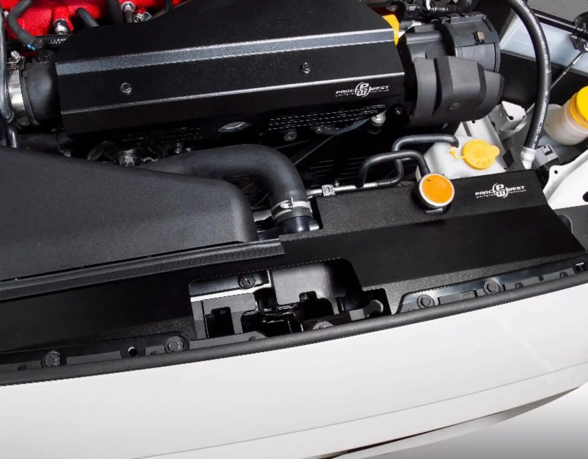 Process West Radiator Cover Black Factory Intake Subaru WRX / STI 2015-2021 | PWED03B