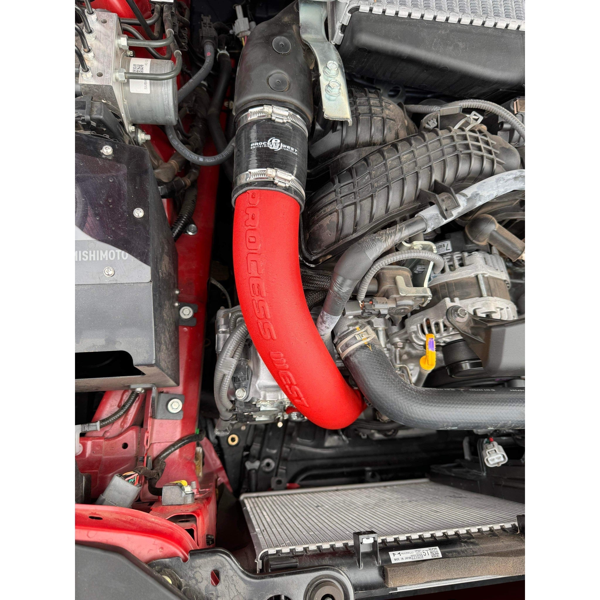 Process West TMIC Charge Pipe Kit Red Subaru WRX 2022-2026 | PWTMIC17CPR