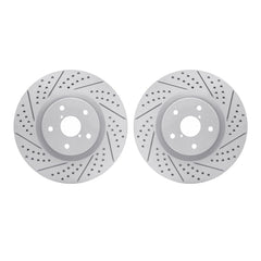 R1 Concepts Front Geo-Carbon Drilled & Slotted Brake Rotor Set Subaru STI 2005-2021 | 2002-13011