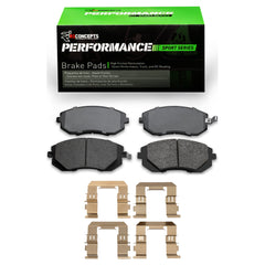 R1 Concepts Front Performance Sport Brake Pads & Hardware Kit Subaru WRX 2003-2005 (09/02+)| 2115-0929-01