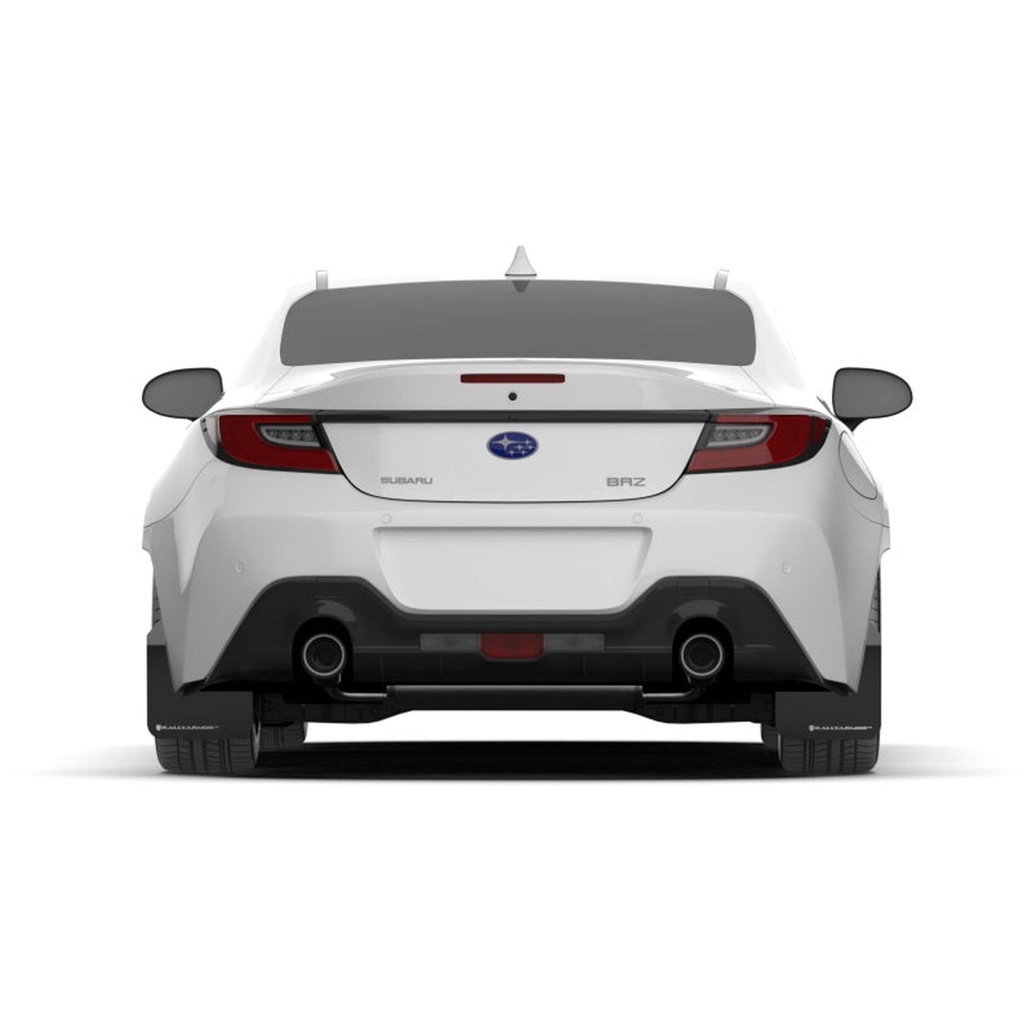 Rally Amor Subaru BRZ, GR86 2022-2026 UR Black Mud Flaps w/ White Logo | MF99-UR-BLK-WH