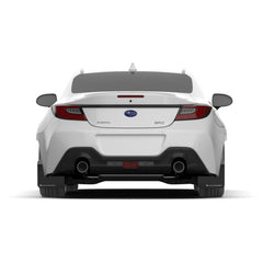 Rally Amor Subaru BRZ, GR86 2022-2026 UR Black Mud Flaps w/ White Logo | MF99-UR-BLK-WH