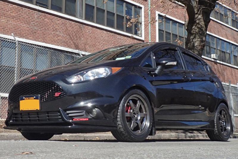 Rally Armor Black UR Mud Flap w/ White Logo 13-19 USDM Ford Fiesta ST | MF29-UR-BLK/WH
