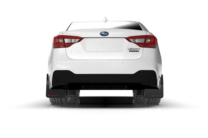 Rally Armor Black UR Mud Flap w/ White Logo Subaru Legacy 2020-2025 | MF64-UR-BLK/WH
