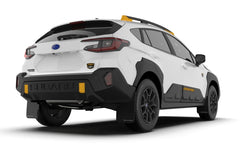 Rally Armor Black UR Mud Flaps w/ White Logo Subaru Crosstrek Wilderness 2024-2025 | MF116-UR-BLK-WH