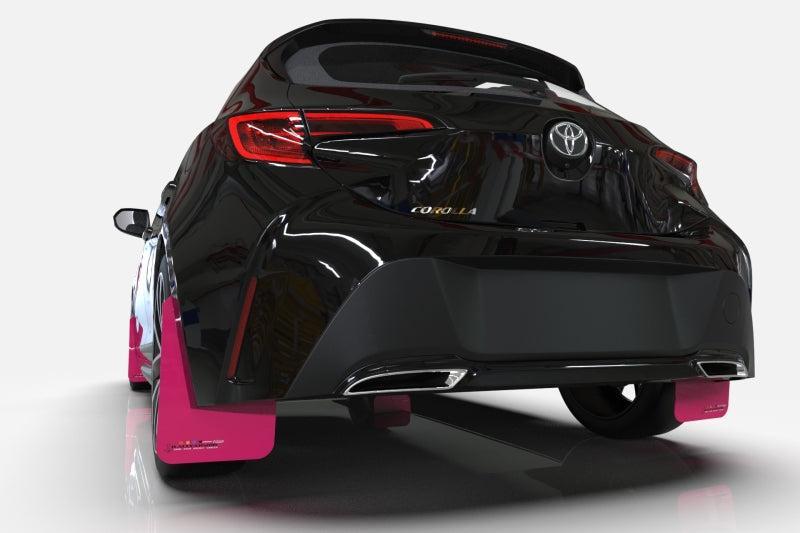 Rally Armor Pink Mud Flaps w/ BCE Logo Subaru Crosstrek 2018-2023 | MF46-BCE22-PK/BLK