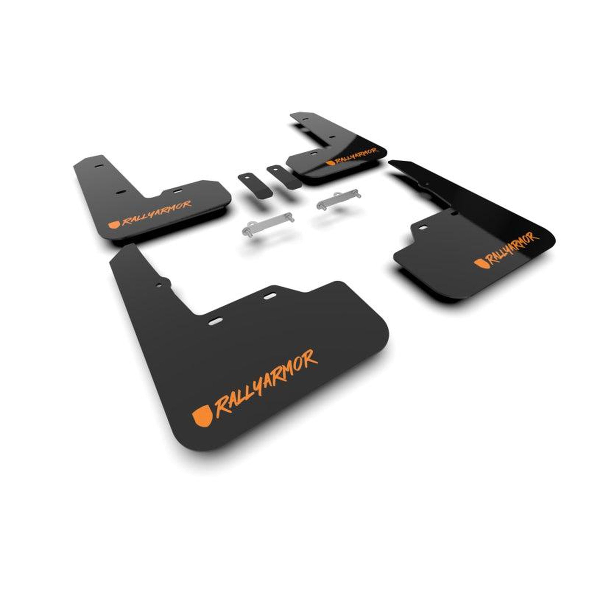 Rally Armor UR Black Mud Flap w/ Altered Font Orange Logo Subaru WRX 2022-2026 | MF92-UR-BLK/OR-X