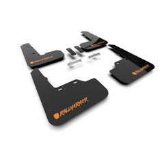 Rally Armor UR Black Mud Flap w/ Altered Font Orange Logo Subaru WRX 2022-2026 | MF92-UR-BLK/OR-X