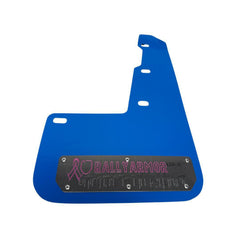 Rally Armor UR Mudflaps Breast Cancer Awarness Blue w/ Silver Emblem WRX / STI 15-21 | MF32-BC18-BL/SIL