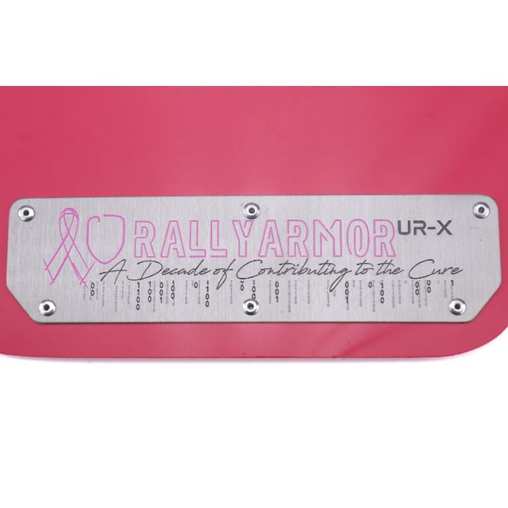 Rally Armor UR Mudflaps Breast Cancer Awarness Pink w/ Silver Emblem WRX / STI 15-21 | MF32-BC18-PK/SIL